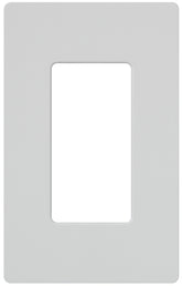 Lutron CW-1-WH Wallplate, 4.69 in L, 2.94 in W, 1 -Gang, Plastic, White, Gloss